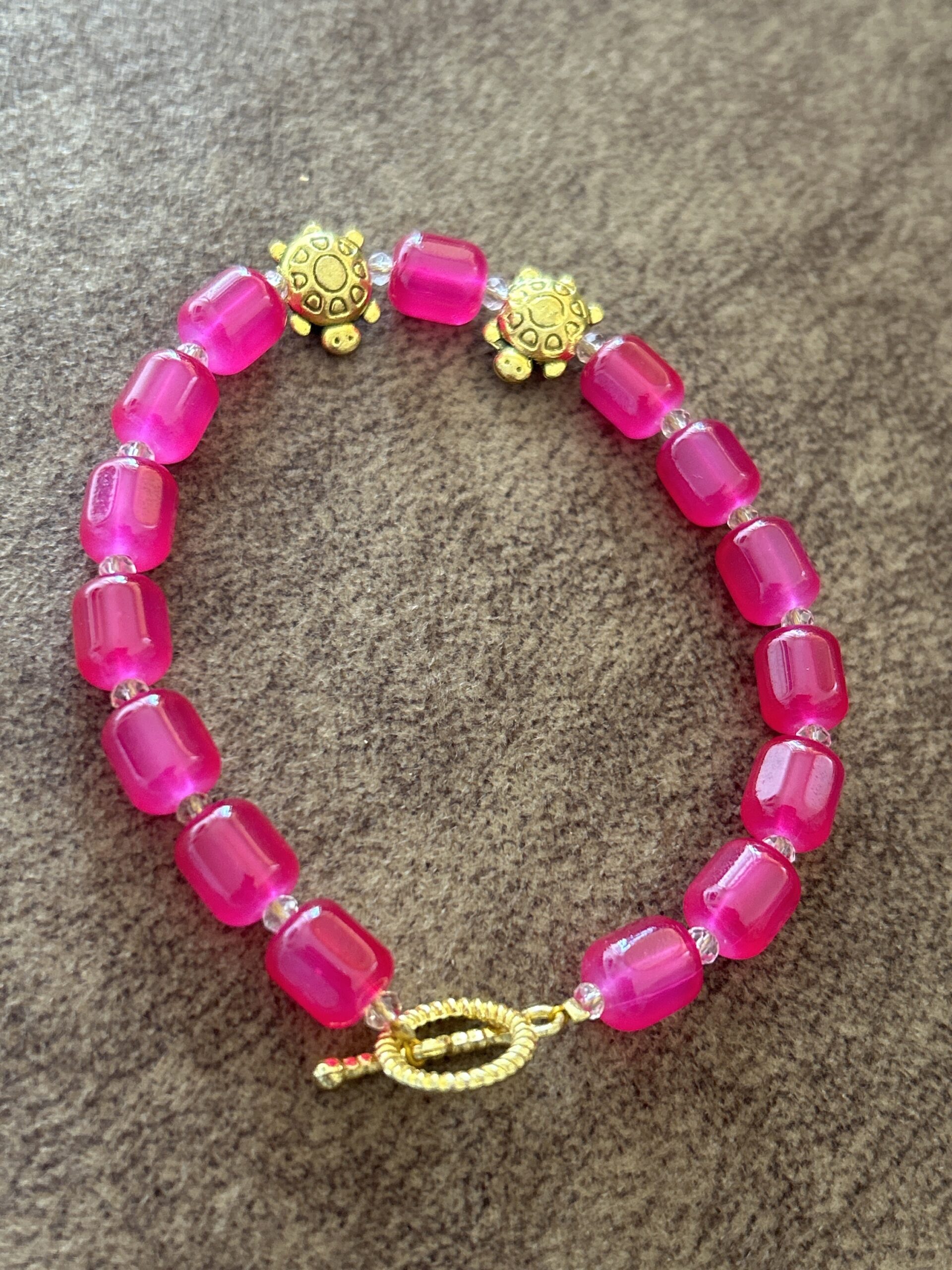 6mm Sterling Silver Bracelet with 3 6mm Hot Pink Jade – ARM CANDY COLLECTION